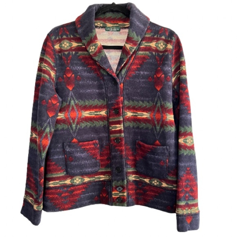 Lauren Ralph Lauren Aztec Multicolor Southwestern Jacket Women’s Size M NWOT